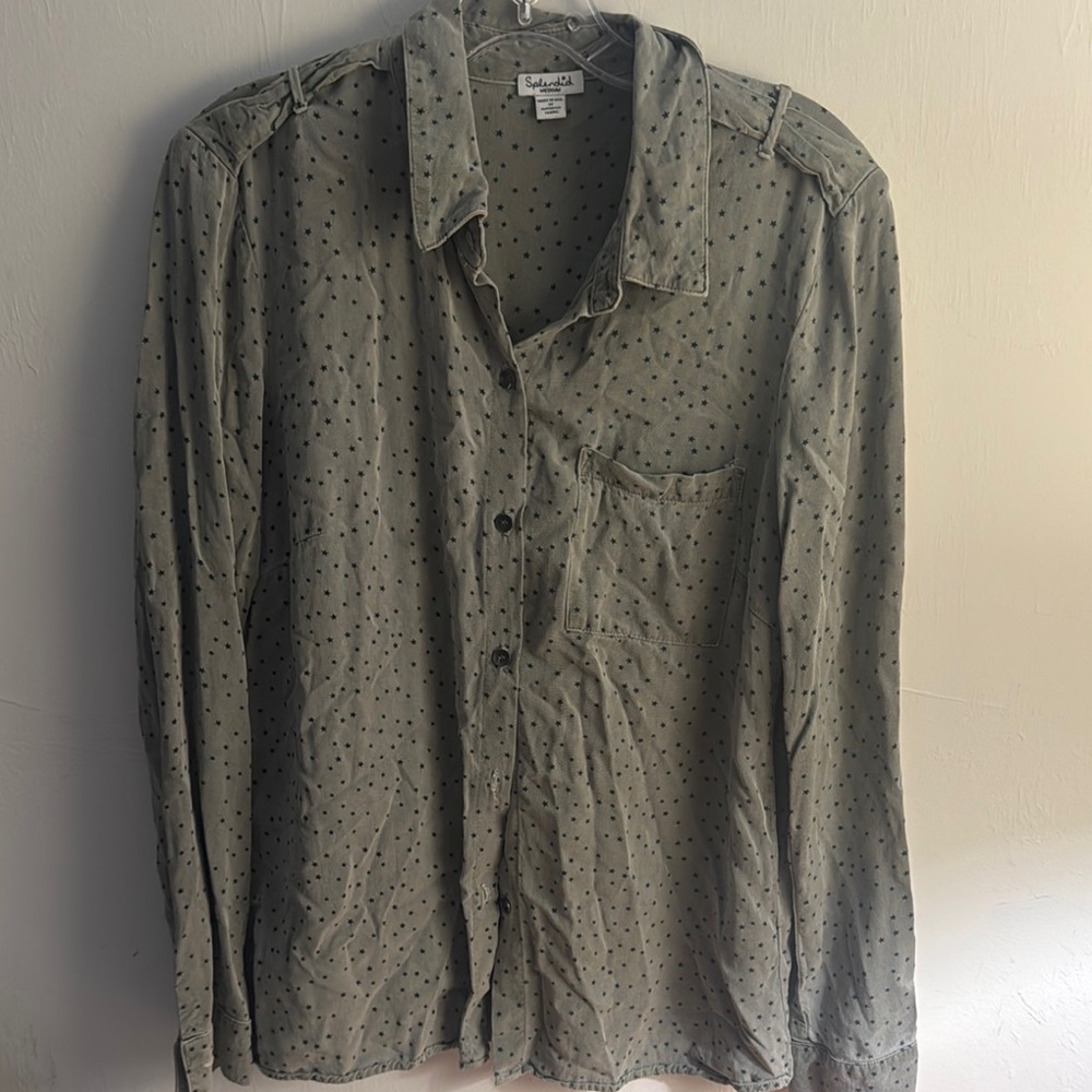 Splendid Olive Star Print Shirt